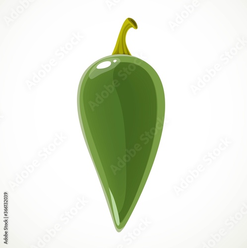 Green bitter jalapeno peppers isolated on white background
