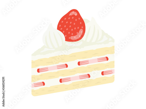 イチゴのショートケーキのイラスト