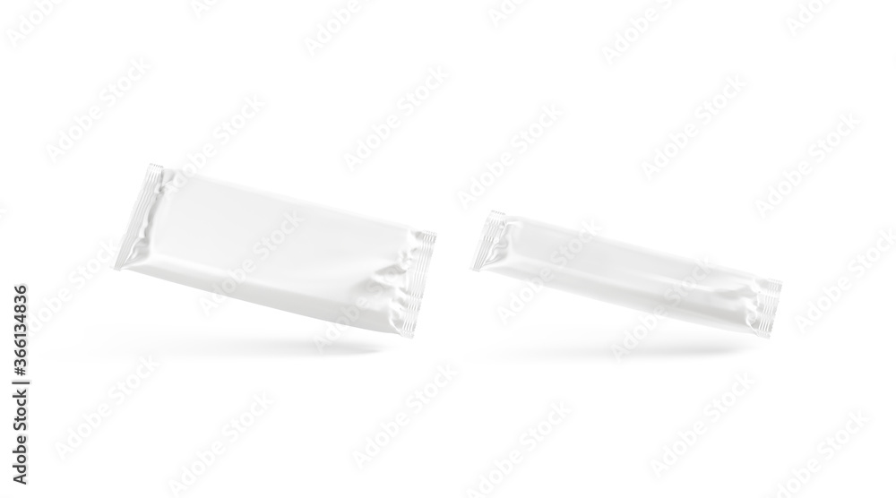 Blank white big and small chocolate bar foil wrap mockup Blank white big and small chocolate bar foil wrap mockup
