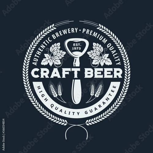 Craft Beer Logo design concept. Authentic Brewery. Vector illustration.