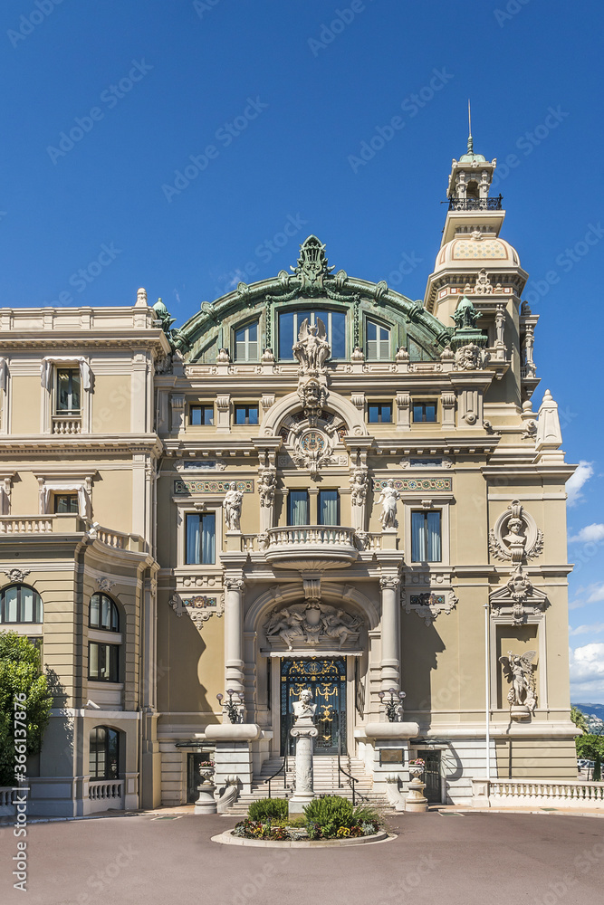 Fragment of Grand Theater de Monte Carlo. Monte Carlo Casino (architect Charles Garnier) is a gambling and entertainment complex includes a Casino and Grand Theater de Monte Carlo. Monaco.