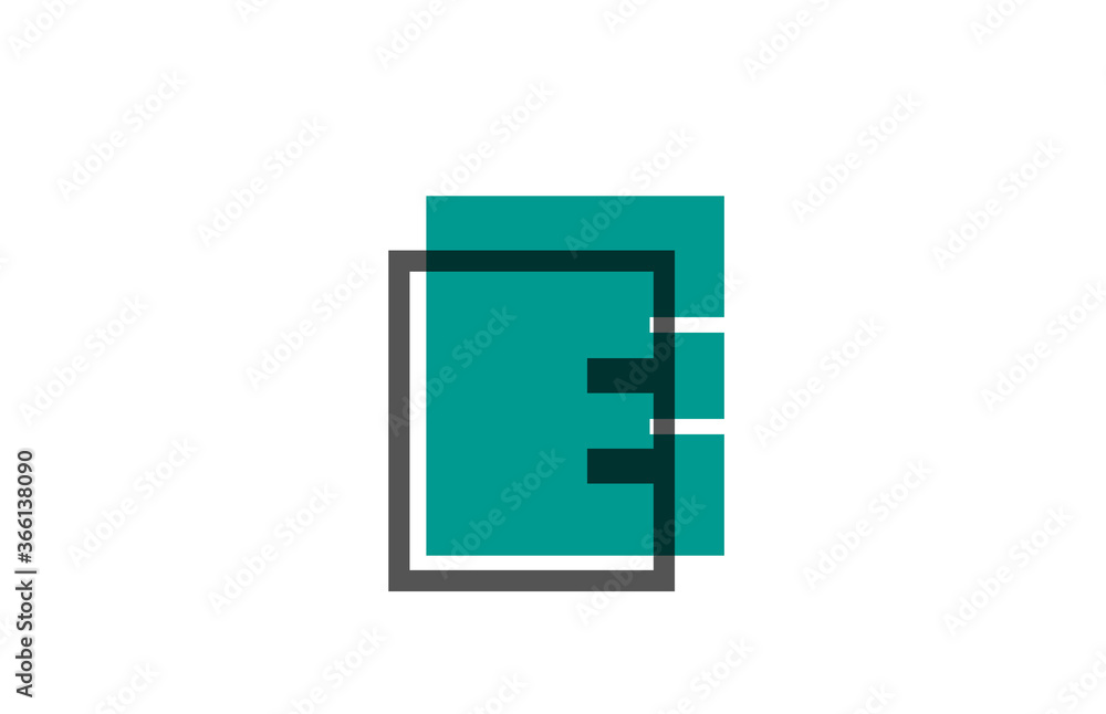 green black E line alphabet letter logo icon for company. Simple line design for business