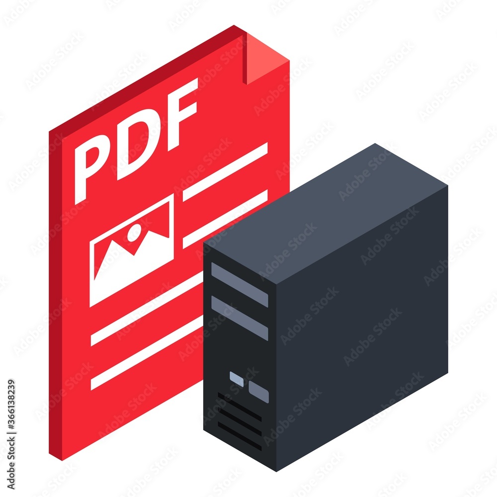 Pdf file icon. Isometric illustration of pdf file vector icon for web Pdf file icon. Isometric illustration of pdf file vector icon for web