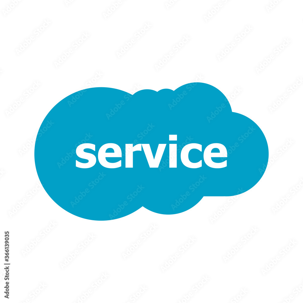Service word on abstract blue speech bubble isolated on white background. Service text concept Service word on abstract blue speech bubble isolated on white background. Service text concept