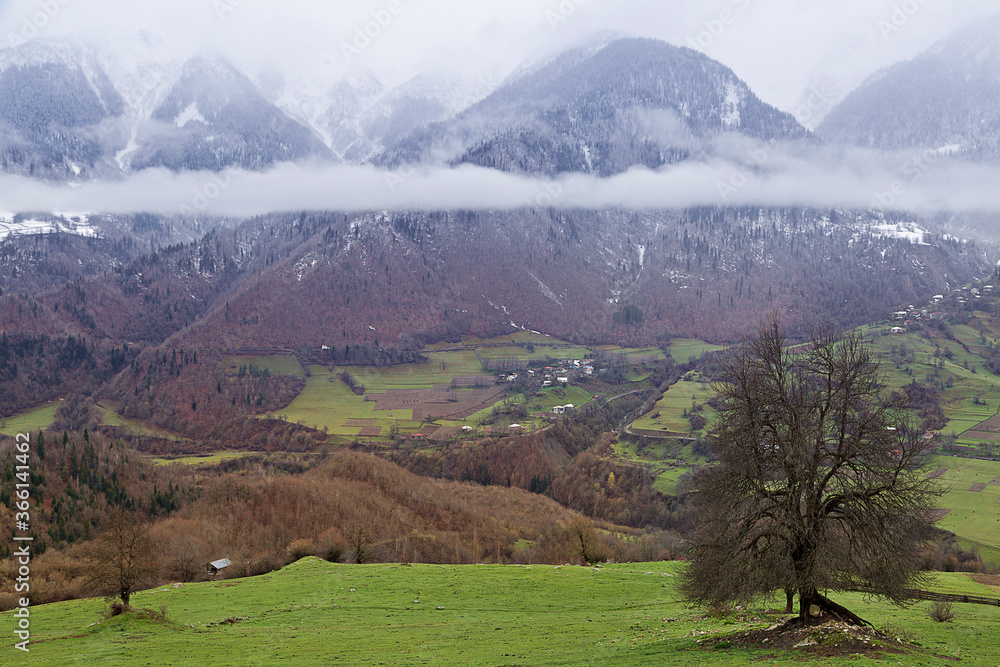Village scene in the Caucasus Mountains, Georgia