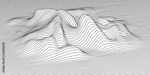 Vector signal amplitude in 3d space. Sound vibration.