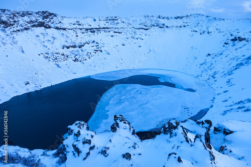 Kerid crater lakel, Southern Iceland, Iceland, Europe photo