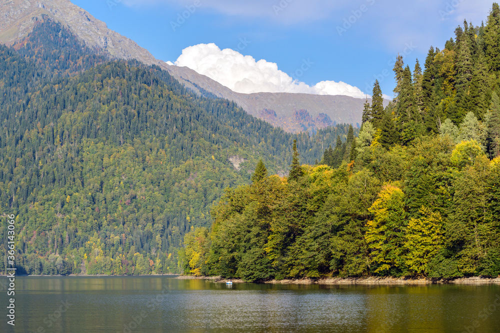 Lake Ritsa, famous natural landmark, Abkhazia