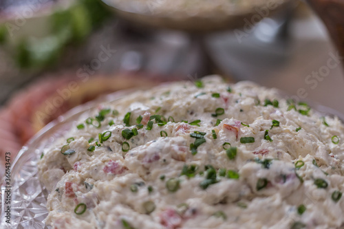 Maionese com tomates, cebolinha e legumes diversos. photo