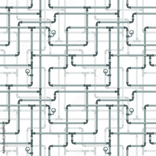 Seamless pattern of pipes on a white backgrond