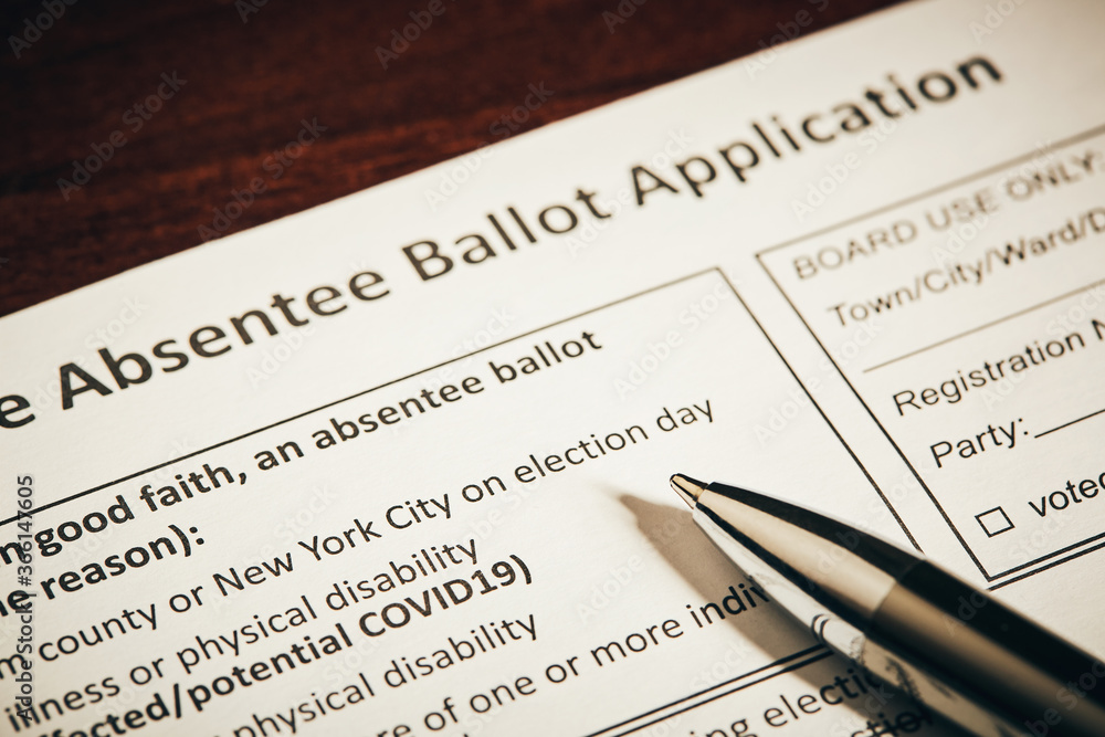 Pen on absentee ballot application Pen on absentee ballot application