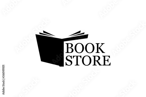 Book store logo. Book store icon. Classic book open logo. Vector illustration