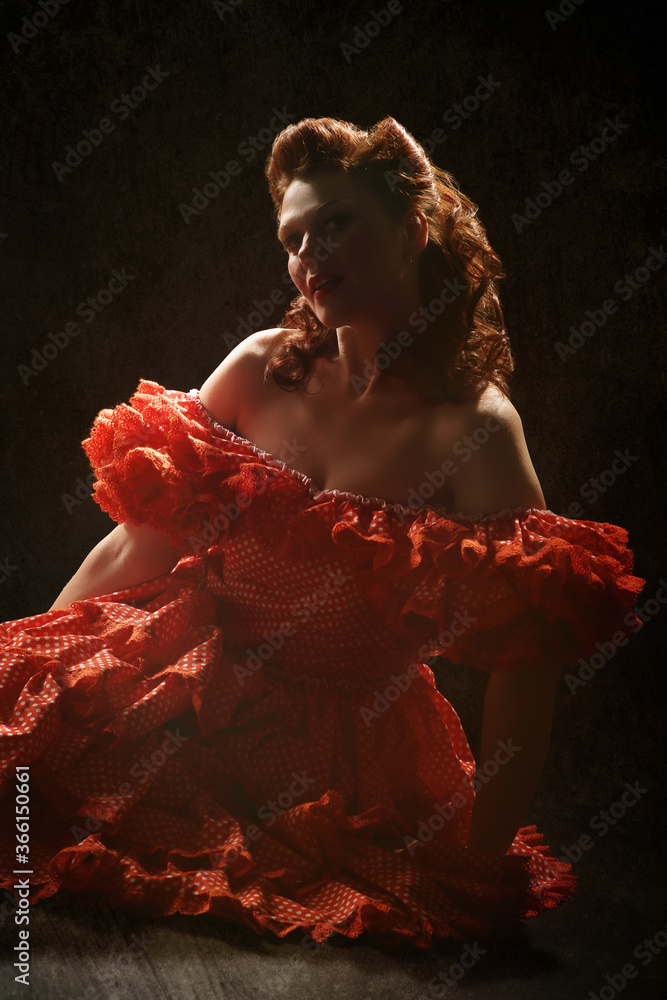 Robe flamenco rouge cheap