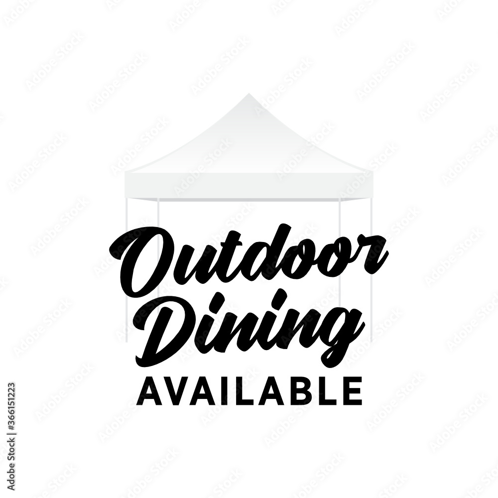 Outdoor Canopy Tent Isolated Icon Vector, Outdoor Dining Illustration Background