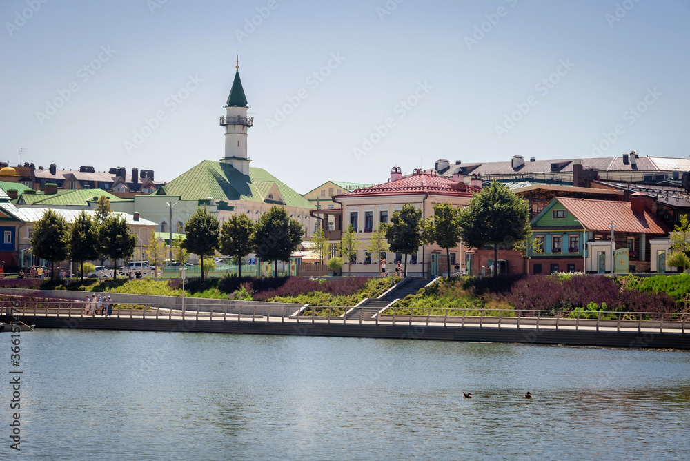 View of the Marjani mosque from Kaban lake, Kazan.