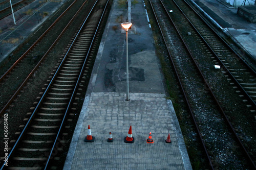 Railway in an urban environment photo