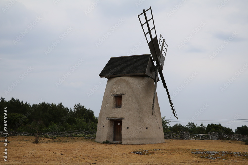 Historic windmill on Gotland, Sweden Historic windmill on Gotland, Sweden