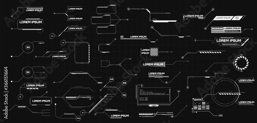 Futuristic interface hud design. Digital data visualization. Digital modern communication. Callouts titles. Big collection Callout bar labels, information call box bars, modern digital info boxes