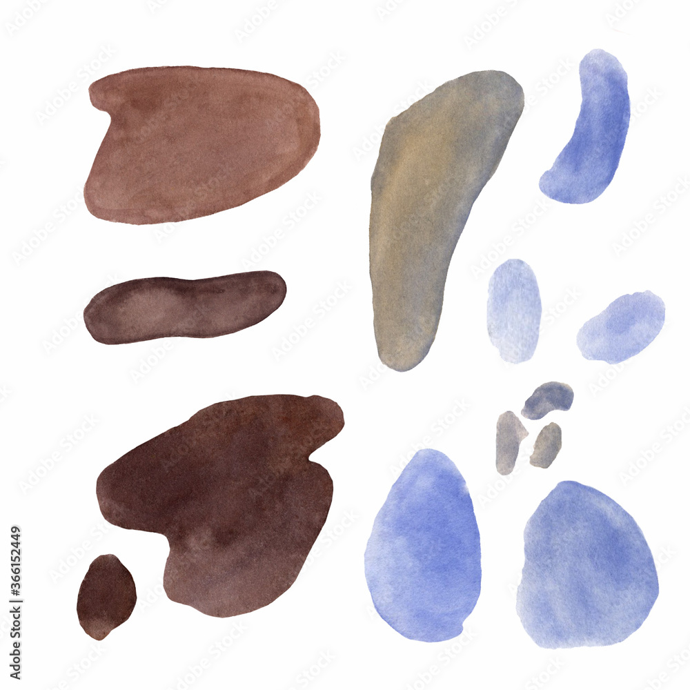 Set of watercolor brush strokes Set of watercolor brush strokes