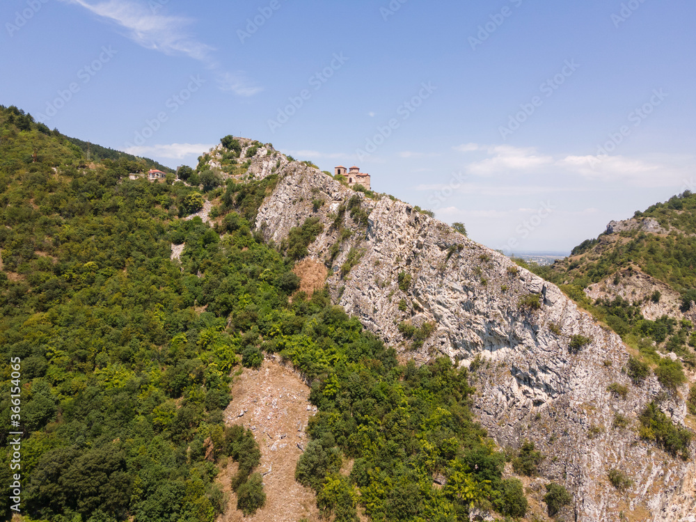 Aerial view of Medieval Asen's Fortress, Asenovgrad,  Bulgaria