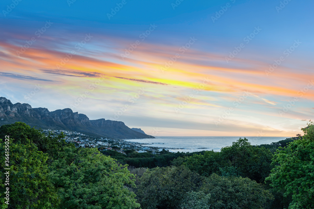 Camps Bay at twilight in Cape Town South Africa