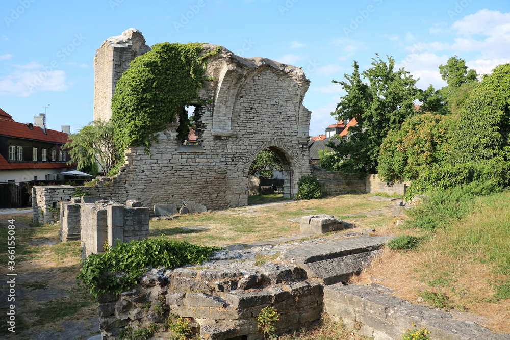 Ruin in Visby at Gotland, Baltic Sea Sweden