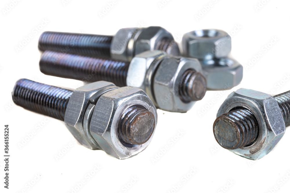 Metal bolts, washers and nuts with metric thread. Accessories for mounting metal elements. Metal bolts, washers and nuts with metric thread. Accessories for mounting metal elements.