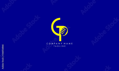 GP logo design template vector illustration minimal design