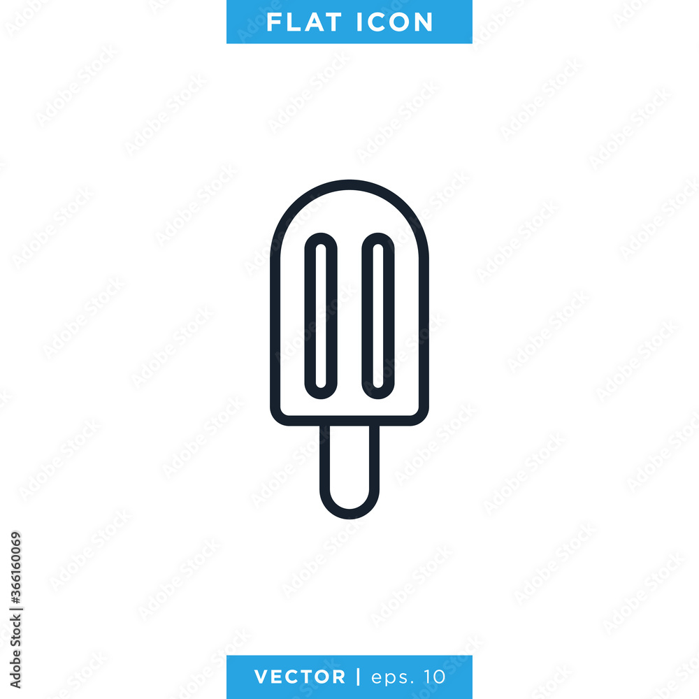 Ice Cream Icon Vector Design Template. Editable Stroke. Ice Cream Icon Vector Design Template. Editable Stroke.
