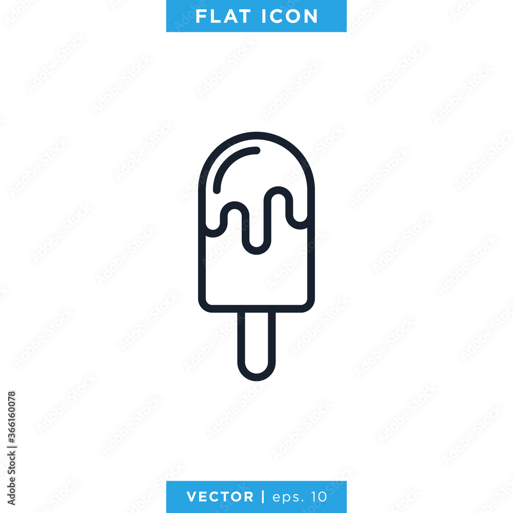 Ice Cream Icon Vector Design Template. Editable Stroke. Ice Cream Icon Vector Design Template. Editable Stroke.