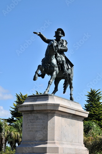 Canvas Print statue of napoleon bonaparte in Cherbourg, France