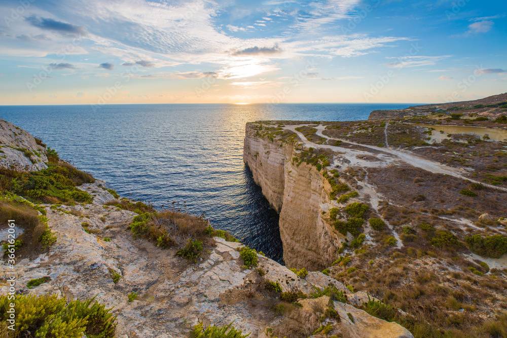 Sunset over the Maltese Coastline