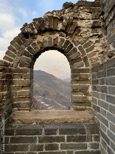 Wall on the ruins at the Great Wall