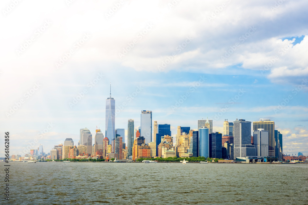 USA, New York, New York City, Sunlight illuminating Manhattan skyline USA, New York, New York City, Sunlight illuminating Manhattan skyline