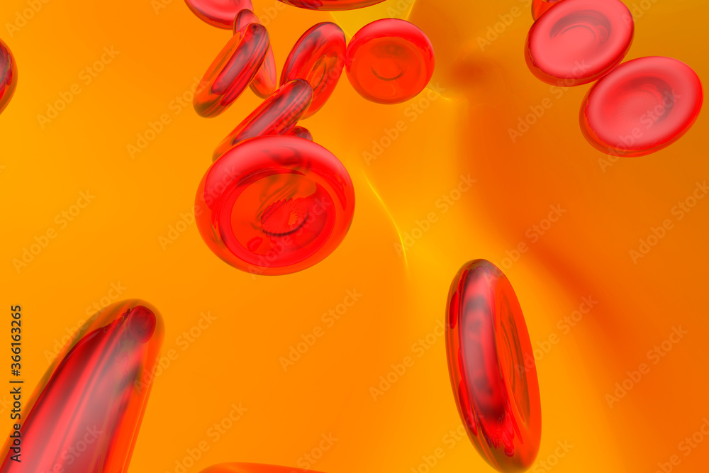 Three dimensional render of flowing red blood cells Stock Photo | Adobe ...