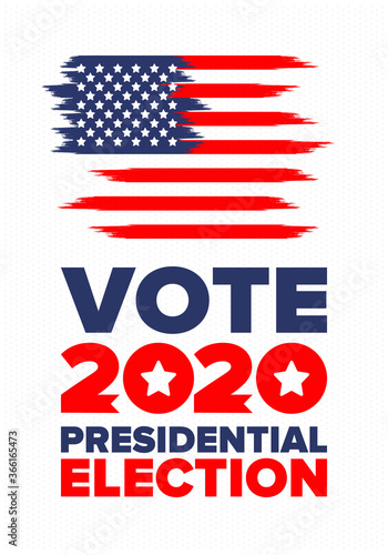 Presidential Election 2020 in United States. Vote day, November 3. US Election. Patriotic american element. Poster, card, banner and background. Vector illustration
