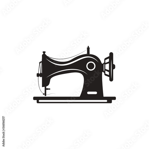 Manual sew machine vector  icon. Simple illustration of manual stitching machine icon for web design isolated on white background.