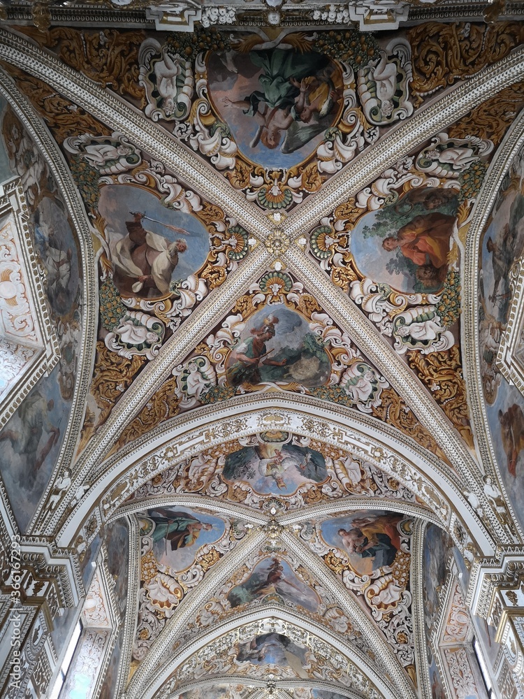 dettaglio, scorcio della Certosa di San Lorenzo . Padula,  Salerno