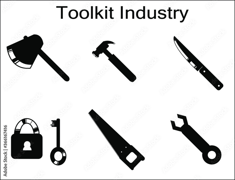 Toolbox Pack Logo Vector Industriy Silhouette Toolbox Pack Logo Vector Industriy Silhouette