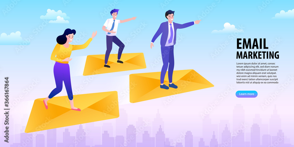 E-mail marketing concepts. Newsletter. mail notification. Social network. Businessman vector illustration. E-mail marketing concepts. Newsletter. mail notification. Social network. Businessman vector illustration.