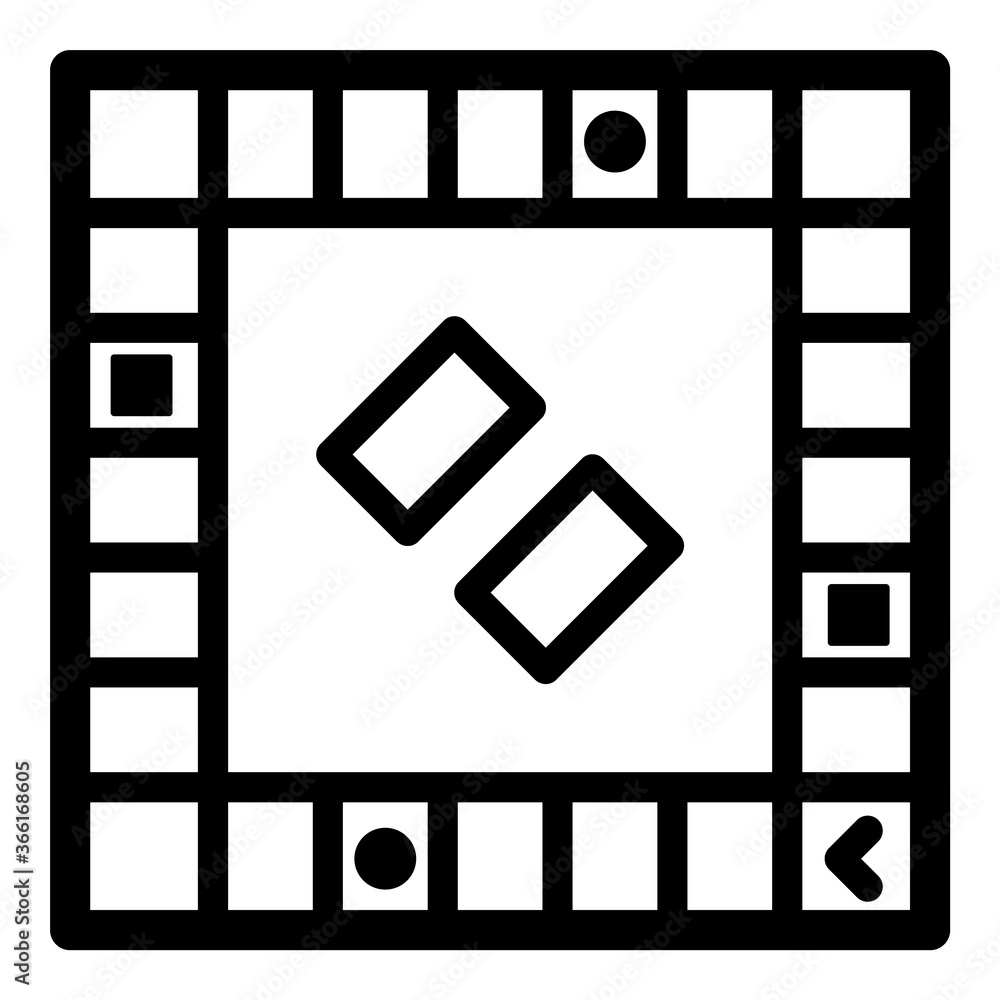 Monopoly Game Flat Icon Isolated On White Background Monopoly Game Flat Icon Isolated On White Background