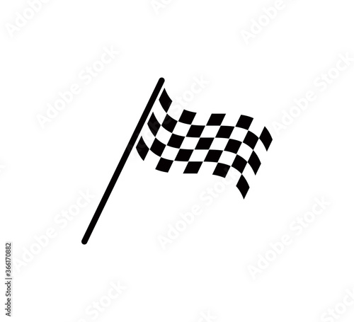 Race flag icon vector logo illustration