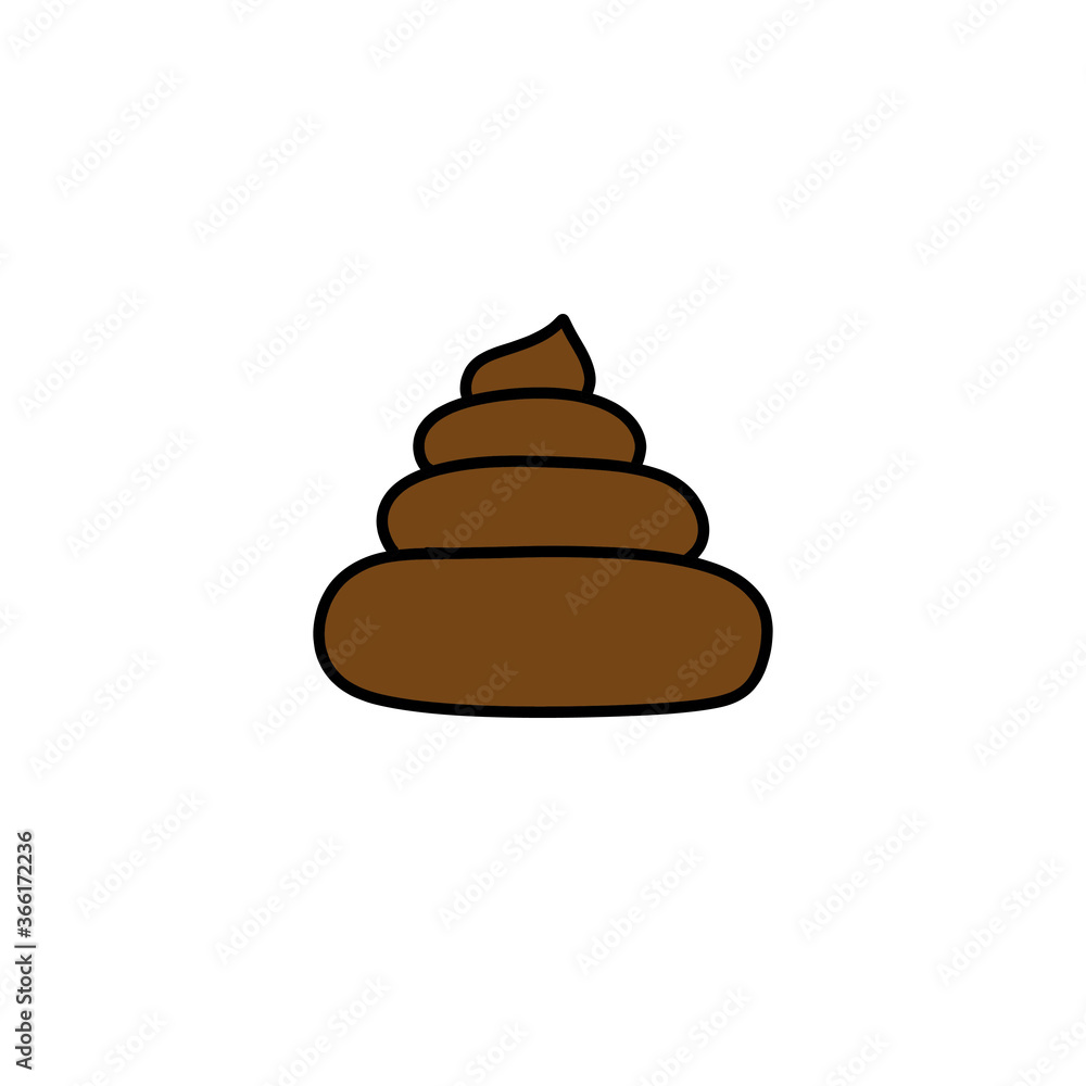 poo doodle icon, vector colour line illustration poo doodle icon, vector colour line illustration