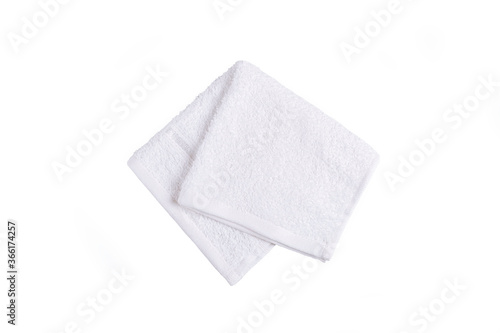 White spa towel isolated on white background