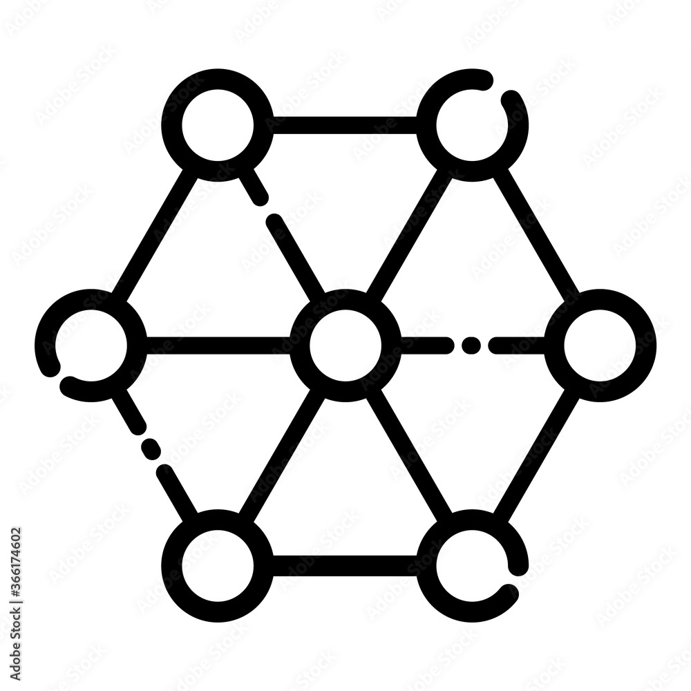 Molecular Structure Flat Icon Isolated On White Background Molecular Structure Flat Icon Isolated On White Background