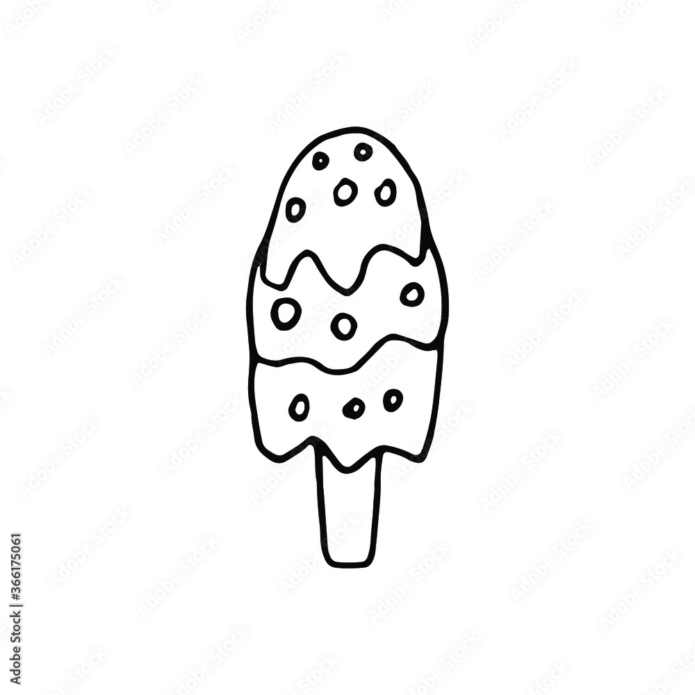 hand drawn one ice cream drawing. hand drawn ice cream icon logo logotype emblem sign.ice cream isolated black white.handwritten ice cream isolated 