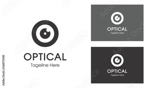 Optical Logo. Creative Eye Concept Logo Design Template