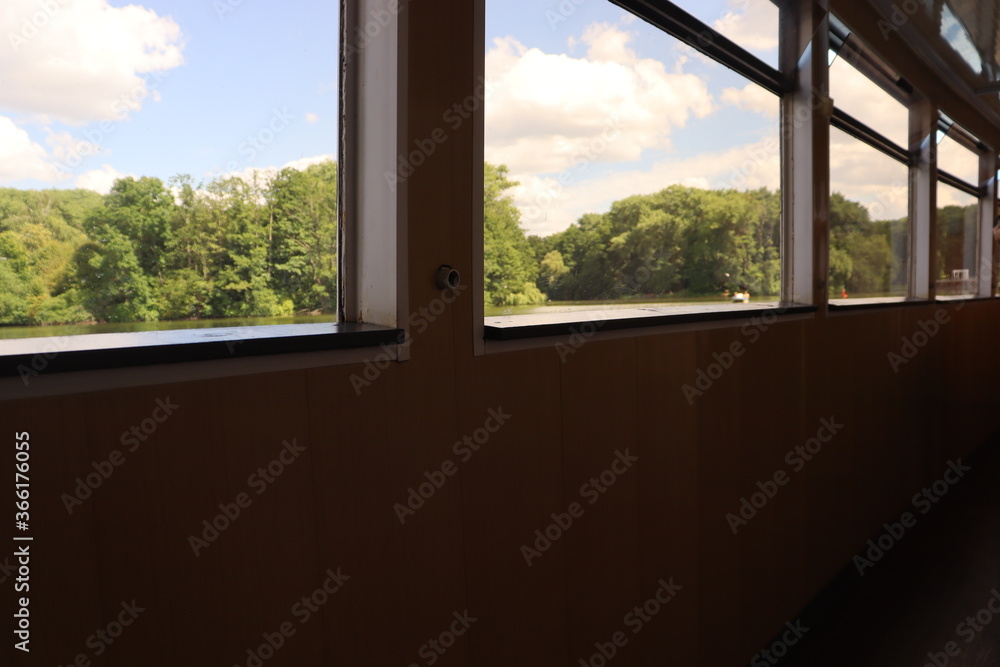 Fototapeta premium lake view from ship passenger cabins