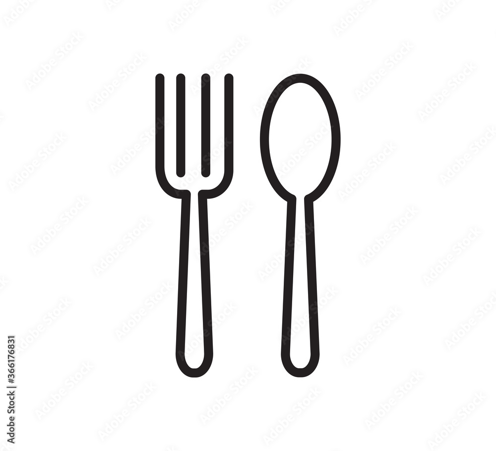 Spoon and fork icon vector logo design template Spoon and fork icon vector logo design template