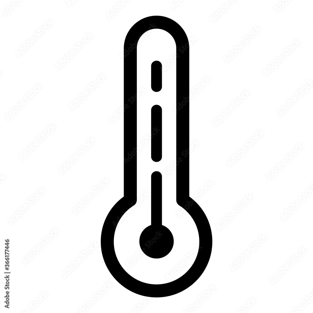 Temperature Medicine Thermometer Flat Icon Isolated On White Background Temperature Medicine Thermometer Flat Icon Isolated On White Background